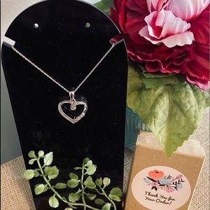 Sterling Silver/CZ Heart Necklace